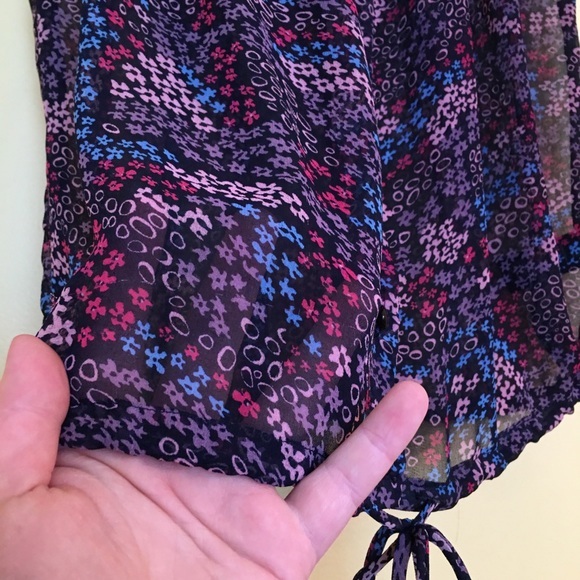 Forever Twenty-one Chiffon Short Sleeve Blouse S - Picture 7 of 12